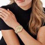 Buy Shop Michael Kors Camille Pavé Crystals Gold Dial Gold Steel Strap Watch for Women - MK6958 USA Online