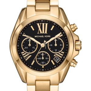 Buy Shop Michael Kors Bradshaw Chronograph Black Dial Gold Steel Strap Watch For Women - MK6959 USA Online