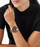 Buy Shop Michael Kors Everest Chronograph Brown Dial Two Tone Steel Strap Watch For Women - MK6973 USA Online