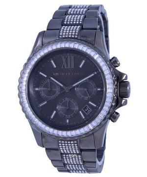Buy Shop Michael Kors Everest Chronograph Black Dial Grey Steel Strap Watch For Women - MK6974 USA Online