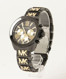 Michael Kors Wren Chronograph Black Dial Two Tone Steel Strap Watch for Women - MK6978