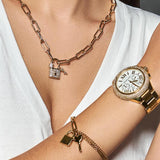 Buy Shop Michael Kors Camille Chronograph White Dial Gold Steel Strap Watch For Women - MK6994 USA Online
