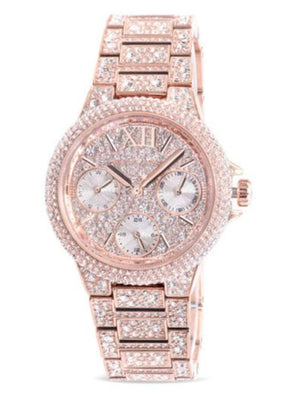 Buy Shop Michael Kors Camille Multifunction Crystals Rose Gold Dial Rose Gold Steel Strap Watch For Women - MK6997 USA Online