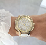 Buy Shop Michael Kors Sydney Quartz White Dial White Leather Strap Watch For Women - MK7221 USA Online