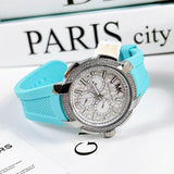 Buy Shop Michael Kors Sidney Multifunction Analog White Dial Turquoise Silicone Strap Watch For Women - MK7246 USA Online