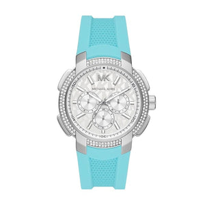 Buy Shop Michael Kors Sidney Multifunction Analog White Dial Turquoise Silicone Strap Watch For Women - MK7246 USA Online