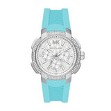 Buy Shop Michael Kors Sidney Multifunction Analog White Dial Turquoise Silicone Strap Watch For Women - MK7246 USA Online