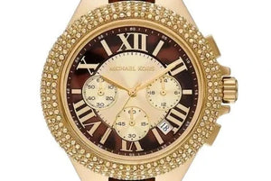 Buy Shop Michael Kors Camille Chronograph Brown Dial Two Tone Steel Strap Watch For Women - MK7269 USA Online