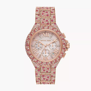 Buy Shop Michael Kors Camille Chronograph Mother of Pearl Dial Rose Gold Steel Strap Watch for Women - MK7272 USA Online