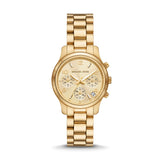 Buy Shop Michael Kors Runway Chronograph Gold Dial Gold Steel Strap Watch For Women - MK7326 USA Online