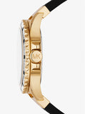 Buy Shop Michael Kors Everest Three-Hand Crystals Black Dial Black Rubber Strap Watch for Women - MK7440 USA Online