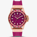 Buy Shop Michael Kors Everest Pave Crystals Pink Dial Pink Rubber Strap Watch for Women - MK7441 USA Online
