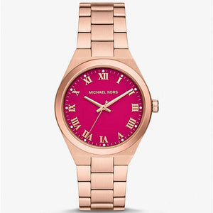 Buy Shop Michael Kors Lennox Analog Pink Dial Rose Gold Steel Strap Watch for Women - MK7462 USA Online