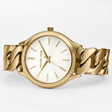 Buy Shop Michael Kors Runway Three-Hand White Dial Gold Steel Strap Watch for Women - MK7472 USA Online