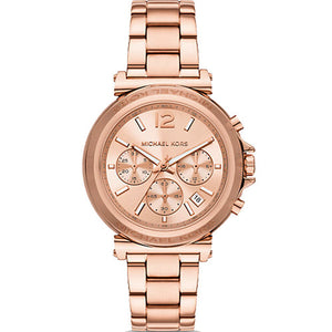 Buy Shop Michael Kors Maren Chronograph Rose Gold Dial Rose Gold Steel Strap Watch for Women - MK7494 USA Online