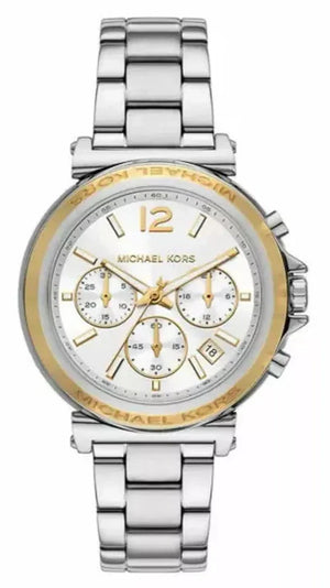 Buy Shop Michael Kors Maren Chronograph Silver Dial Silver Steel Strap Watch for Women - MK7495 USA Online