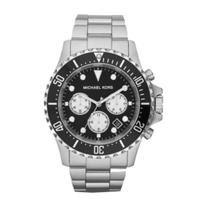 Buy Shop Michael Kors Everest Chronograph Black Dial Silver Steel Strap Watch For Men - MK8256 USA Online