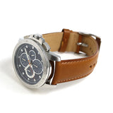 Buy Shop Michael Kors Ryker Chronograph Analog Blue Dial Brown Leather Strap Watch For Men - MK8518 USA Online