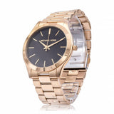 Buy Shop Michael Kors Slim Runway Quartz Black Dial Gold Steel Strap Watch For Men - MK8621 USA Online