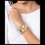 Buy Shop Michael Kors Slim Runway Quartz Gold Dial Gold Mesh Bracelet Watch For Women - MK8625 USA Online