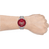 Buy Shop Michael Kors Layton Chronograph Red Dial Silver Steel Strap Watch For Men - MK8822 USA Online