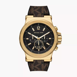 Buy Shop Michael Kors Dylan Chronograph Black Dial Brown Rubber Strap Watch For Men - MK8904 USA Online