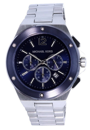 Buy Shop Michael Kors Lennox Chronograph Blue Dial Silver Steel Strap Watch For Men - MK8938 USA Online