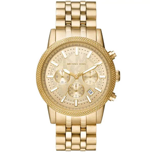 Buy Shop Michael Kors Hutton Chronograph Gold Dial Gold Steel Strap Watch For Men - MK8953 USA Online