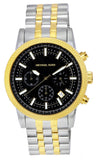 Buy Shop Michael Kors Hutton Chronograph Black Dial Two Tone Steel Strap Watch For Men - MK8954 USA Online