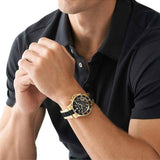 Buy Shop Michael Kors Everest Chronograph Black Dial Two Tone Steel Strap Watch For Men - MK8979 USA Online