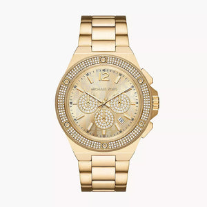 Buy Shop Michael Kors Lennox Chronograph Gold Dial Gold Steel Strap Watch For Men - MK8989 USA Online
