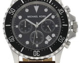Buy Shop Michael Kors Everest Chronograph Black Dial Brown Leather Strap Watch For Men - MK9054 USA Online