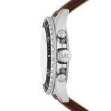 Buy Shop Michael Kors Everest Chronograph Black Dial Brown Leather Strap Watch For Men - MK9054 USA Online