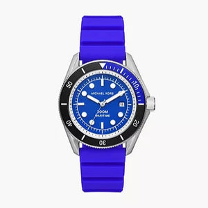 Buy Shop Michael Kors Maritime Three-Hand Analog Blue Dial Blue Silicone Strap Watch for Men - MK9156 USA Online