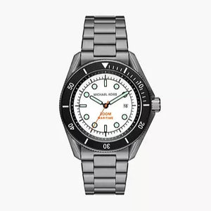 Buy Shop Michael Kors Maritime Three-Hand White Dial Grey Steel Strap Watch for Men - MK9163 USA Online