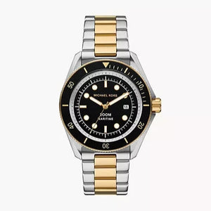 Buy Shop Michael Kors Maritime Three Hand Black Dial Two Tone Steel Strap Watch for Men - MK9180 USA Online
