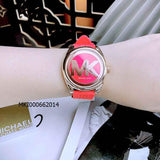 Buy Shop Michael Kors Janelle Three Hand Red Dial Red Rubber Strap Watch For Women - MK7142 USA Online