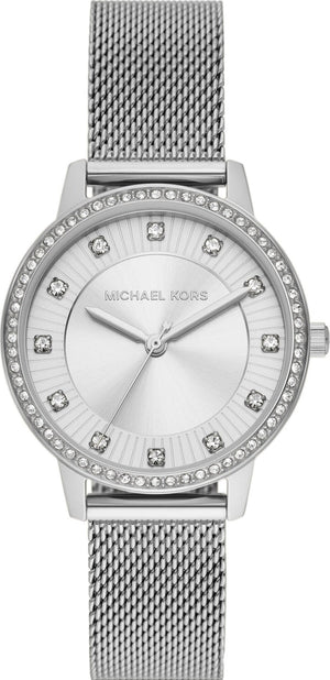 Buy Shop Michael Kors Quartz Crystals White Dial Silver Mesh Strap Watch for Women - MKO1013 USA Online