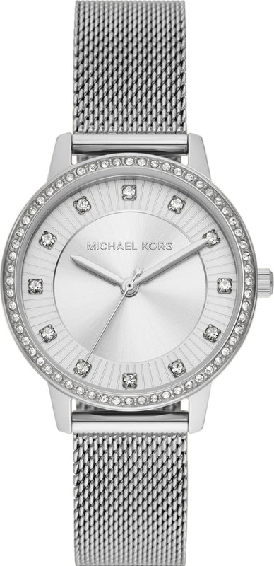 Buy Shop Michael Kors Quartz Crystals White Dial Silver Mesh Strap Watch for Women - MKO1013 USA Online