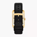 Buy Shop Michael Kors Monroe Three Hand Black Dial Black Leather Strap Watch for Women - MKO1027 USA Online