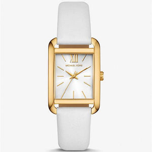 Buy Shop Michael Kors Petite Quartz White Dial White Leather Strap Watch for Women - MKO1059 USA Online