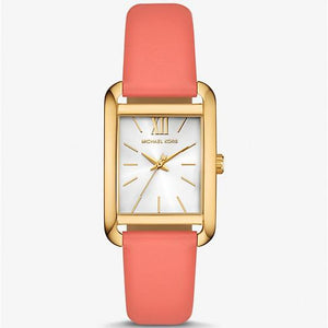 Buy Shop Michael Kors Petite Monroe White Dial Orange Leather Strap Watch for Women - MKO1060 USA Online