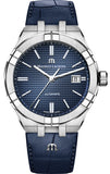 Maurice Lacroix Aikon Automatic Blue Dial Blue Leather Strap Watch For Men - AI6008-ss001-430-1