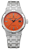 Maurice Lacroix Aikon Automatic Date Orange Dial Silver Steel Strap Watch For Men - AI6008-SS00F-530-E