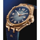 Maurice Lacroix Aikon Date Limited Edition Blue Dial Blue Leather Strap Watch For Men - AI1028-BRZ01-420-1