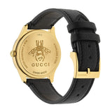 Buy Shop Gucci G Timeless Quartz Silver Dial Black Leather Strap Watch For Women - YA1264181 USA Online
