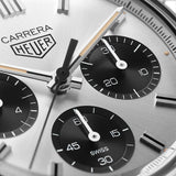Buy Shop Tag Heuer Carrera Chronograph 60th Anniversary Silver Dial Black Leather Strap Watch for Men - CBK221H.FC8317 USA Online