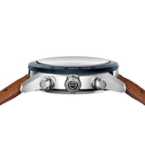 Buy Shop Tag Heuer Carrera Automatic Chronograph Blue Dial Brown Leather Strap Watch for Men - CBN2A1A.FC6537 USA Online