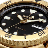 Buy Shop Seiko 5 Sports Automatic Black Dial Gold Steel Strap Watch For Men - SRPK18 USA Online