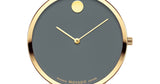 Buy Shop Movado 70th Anniversary Special Edition Grey Dial Grey Leather Strap Watch For Women - 0607140 USA Online